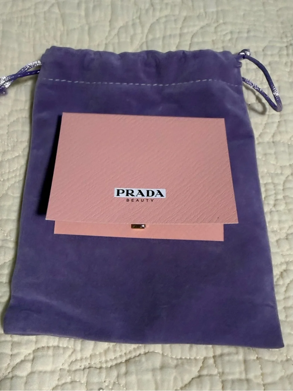 Prada Beauty Charm Set in Purple Velvet Pouch!